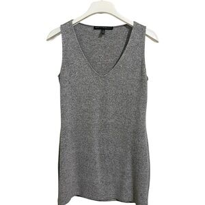 White House Black Market Heather Gray V-Neck Tank Top